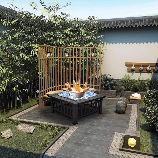 Brayden Studio Feuerstelle Mit Grillrost, Feuerschale Mit Funkenschutz